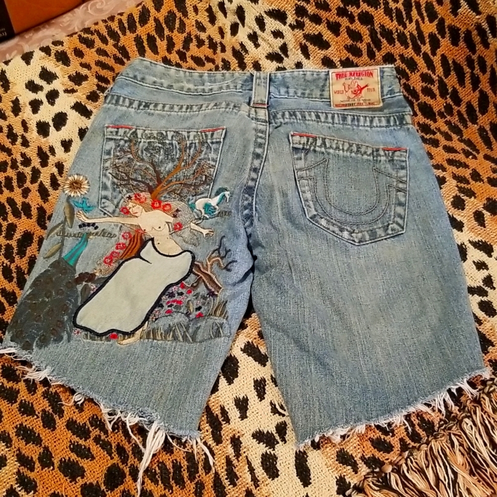 True Religion Distressed Shorts